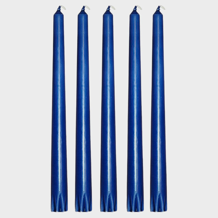 Antikljus i stearin – Mörkblå