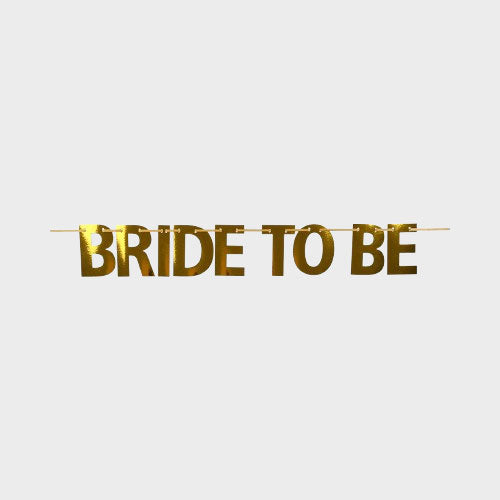 Banner Bride To Be Vit med Guld text