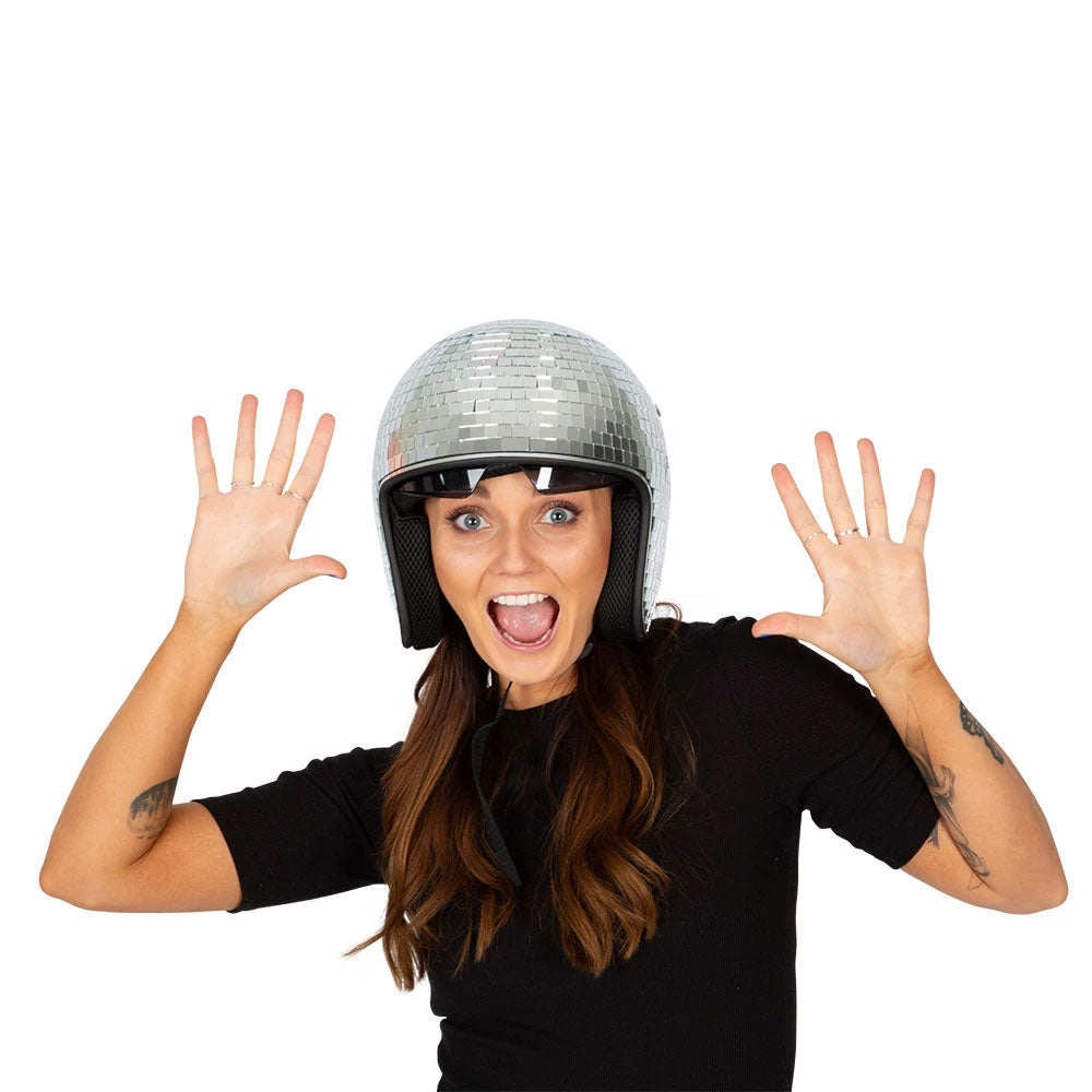 Hjälm Diskoboll Silver
