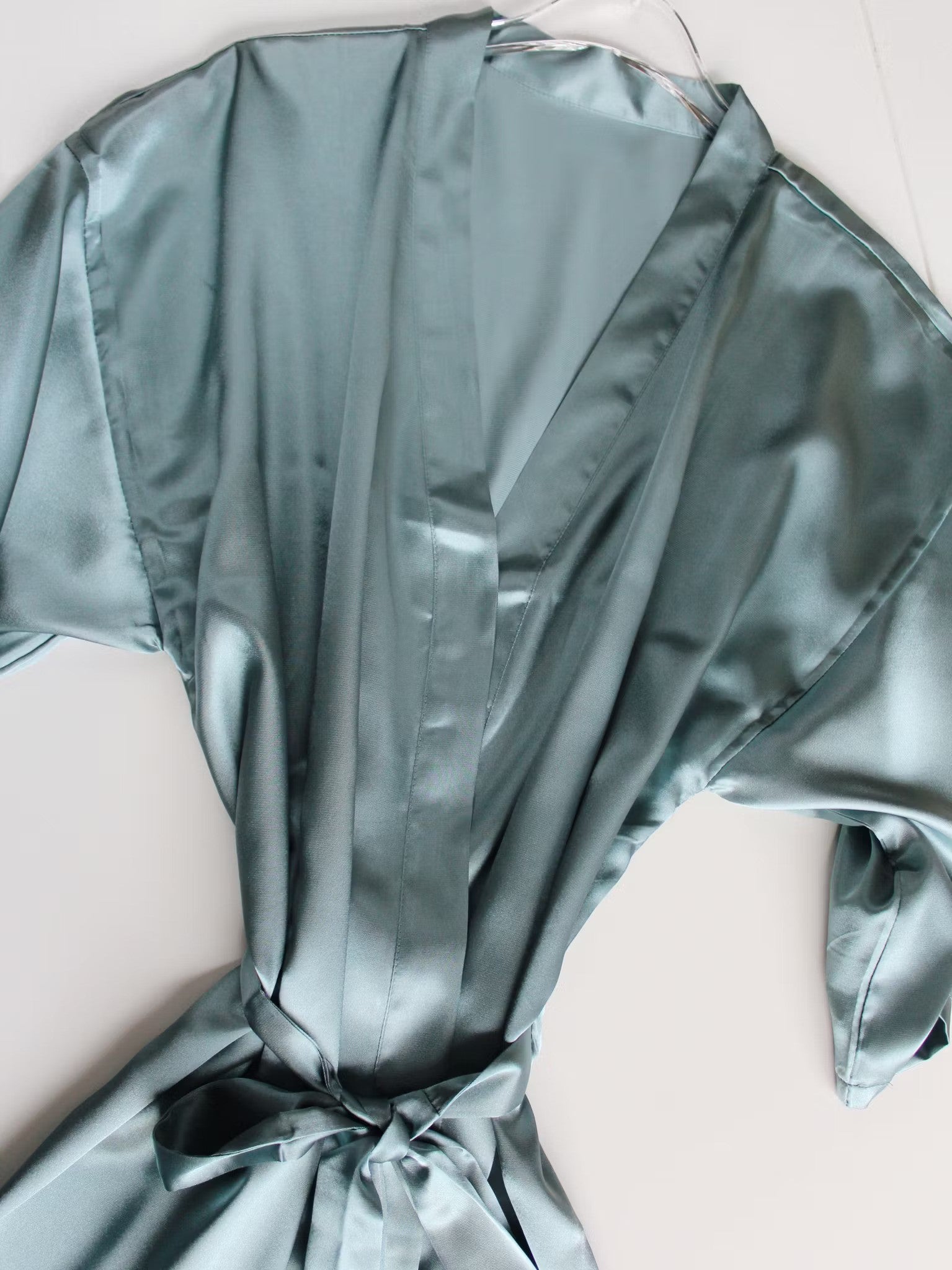 Lång Personlig morgonrock i exklusiv satin med tryck