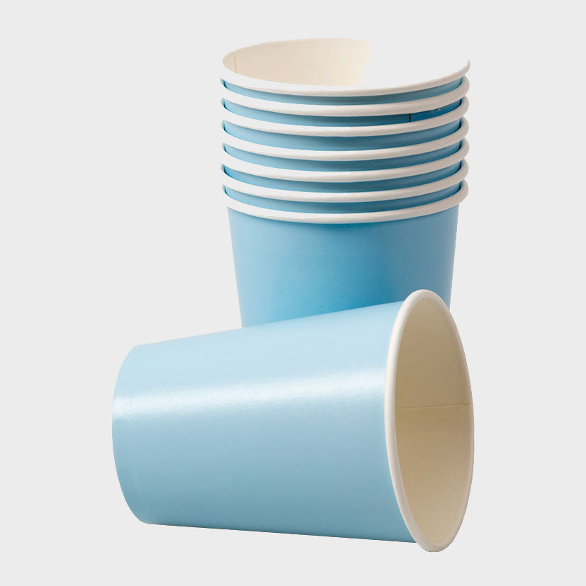 Pappersmuggar Ljusblå 8-pack