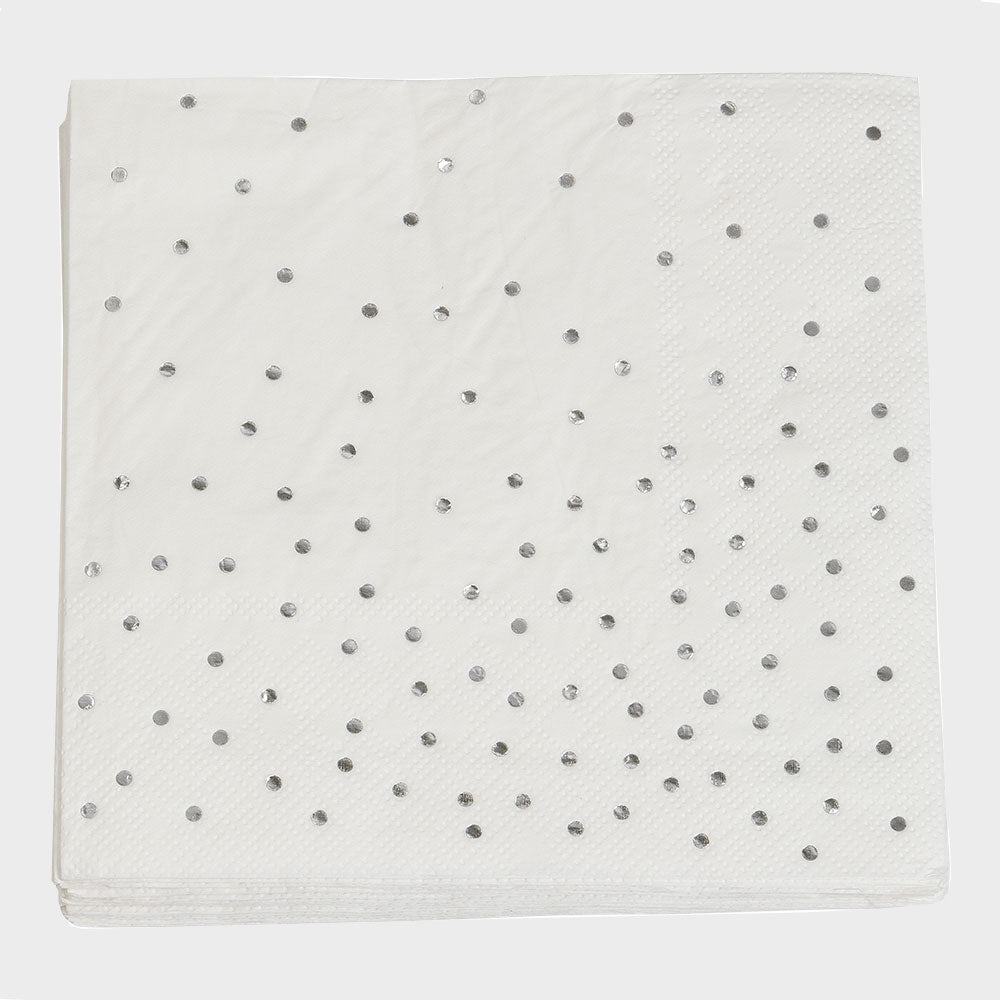 Pappersservetter med Silverprickar 16-pack