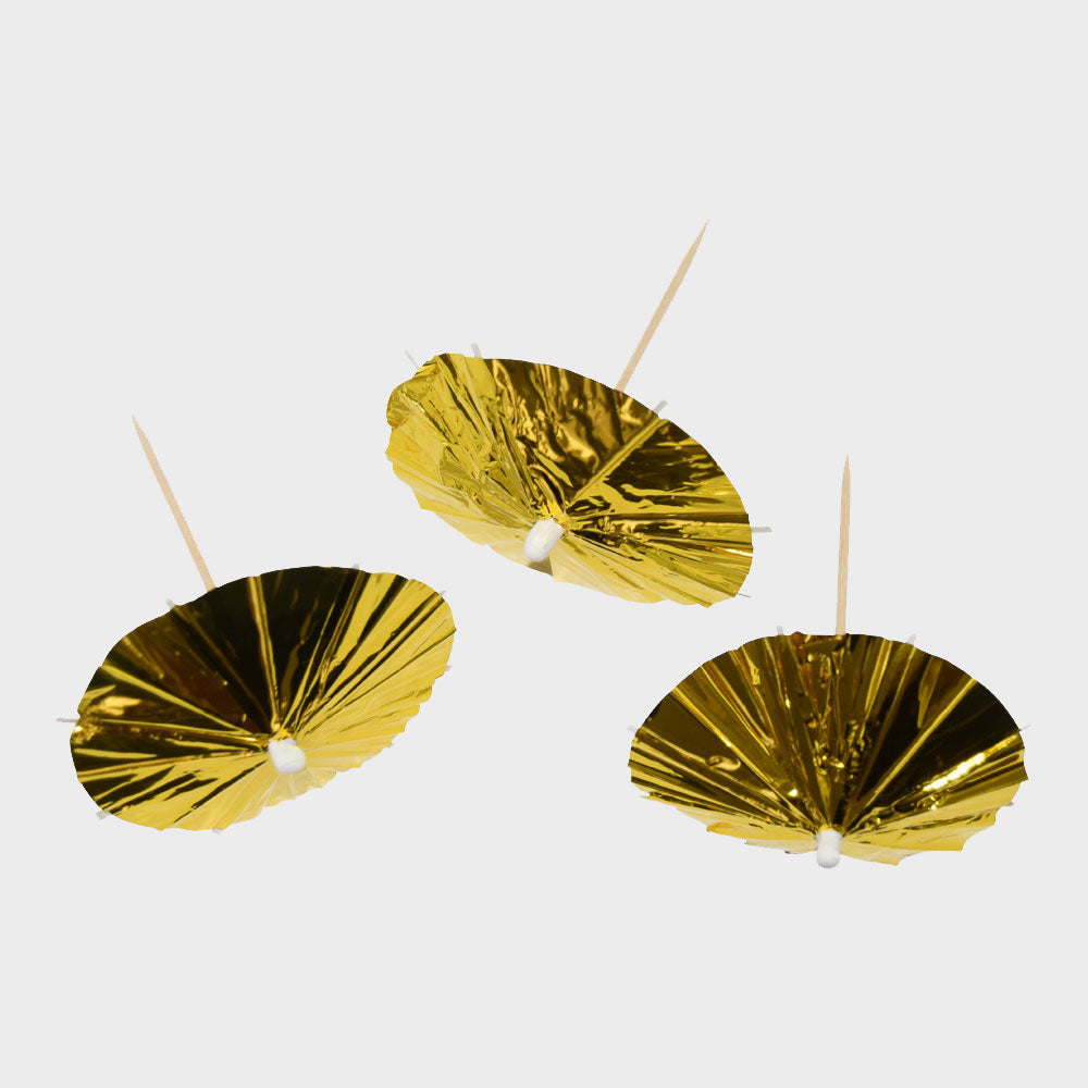 Paraplypicks Guld 10-pack