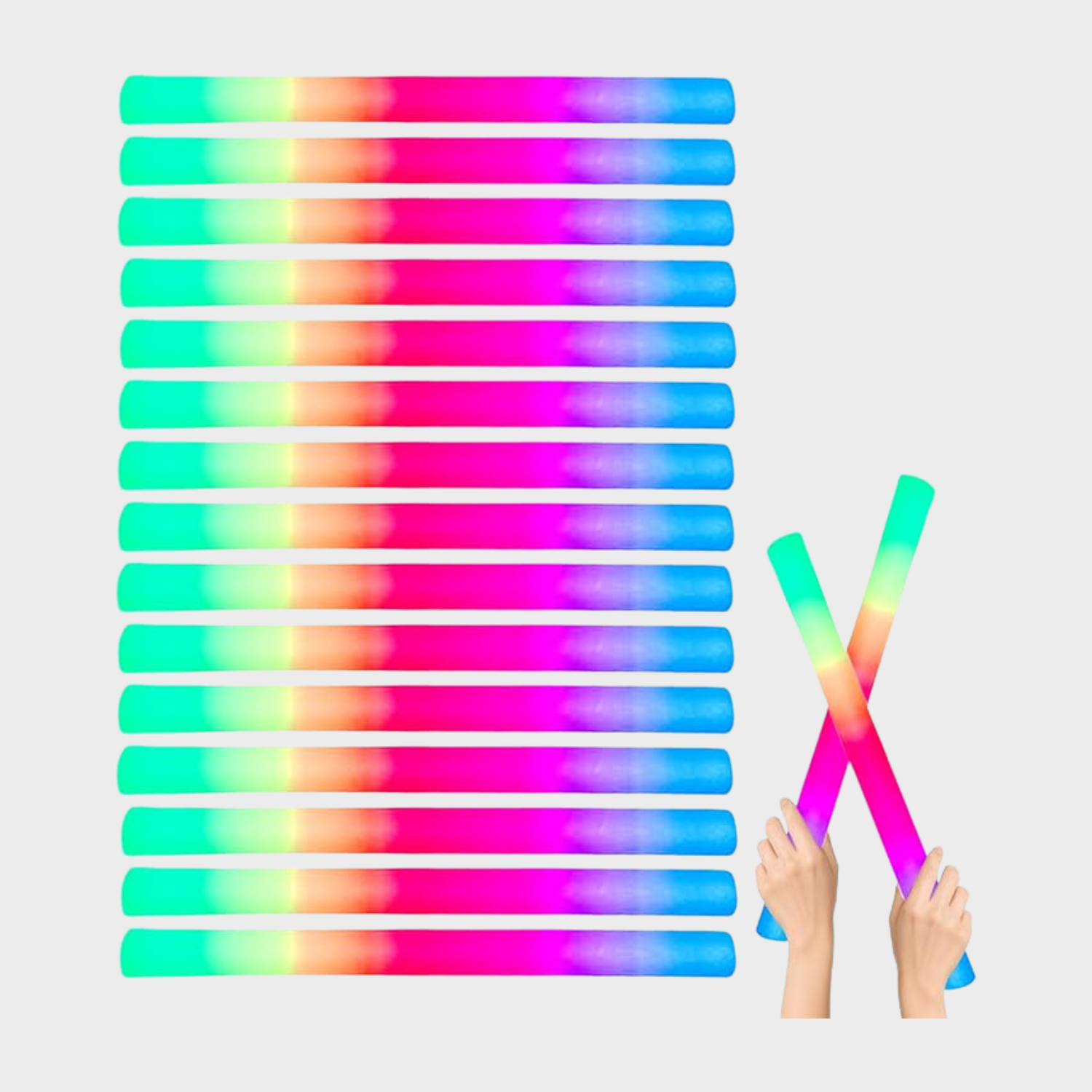 Party glödpinnar – LED-upplysta stavar med 3 blinkande färglägen