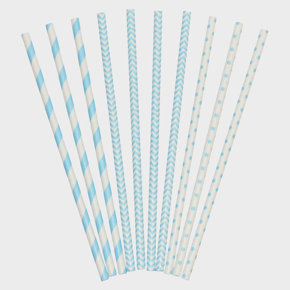 Papperssugrör Blå 24-pack