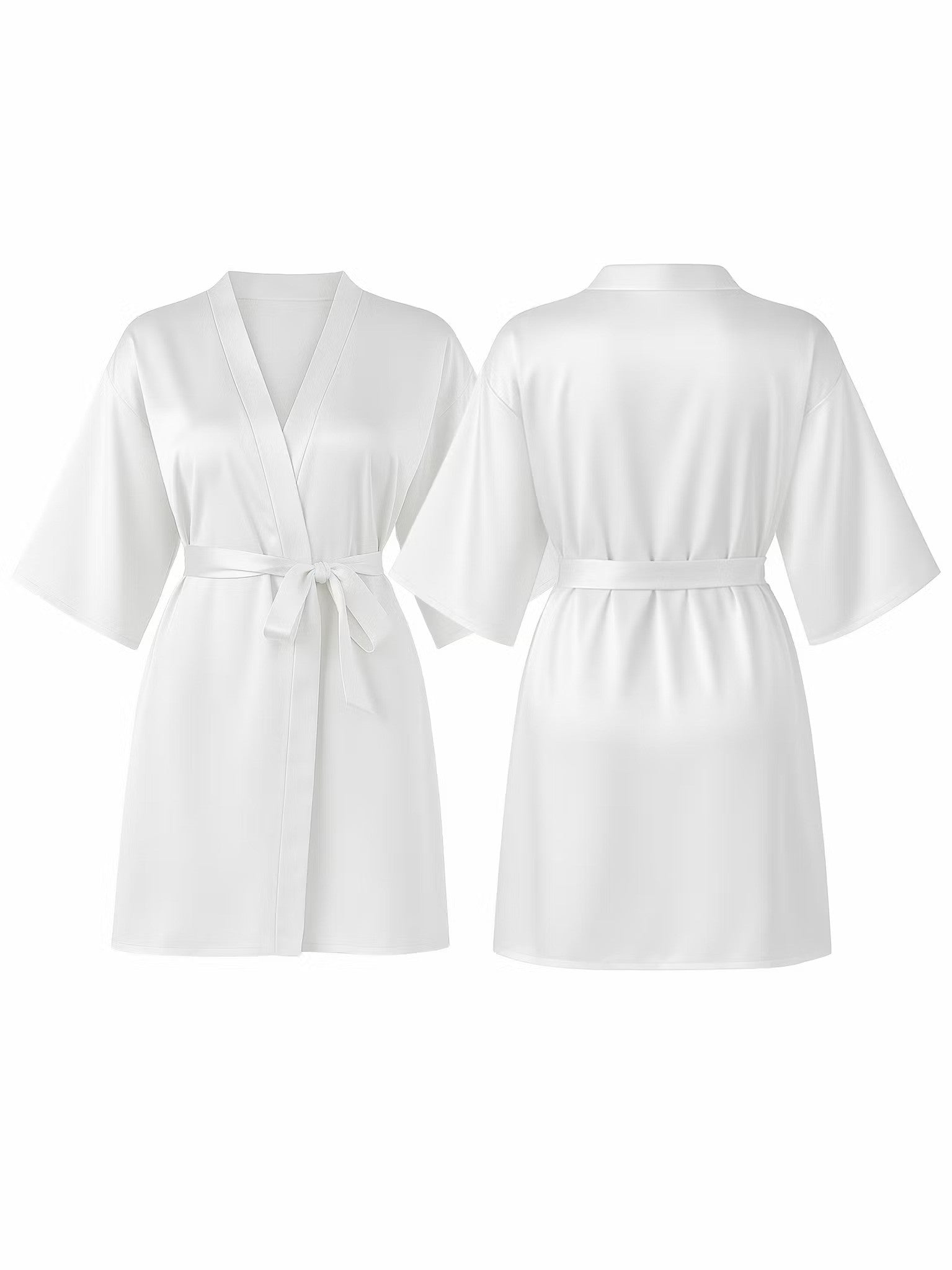 Personlig morgonrock i exklusiv satin med tryck