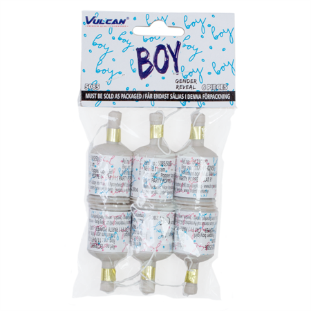 Party Poppers Gender Reveal Boy 6st/fp