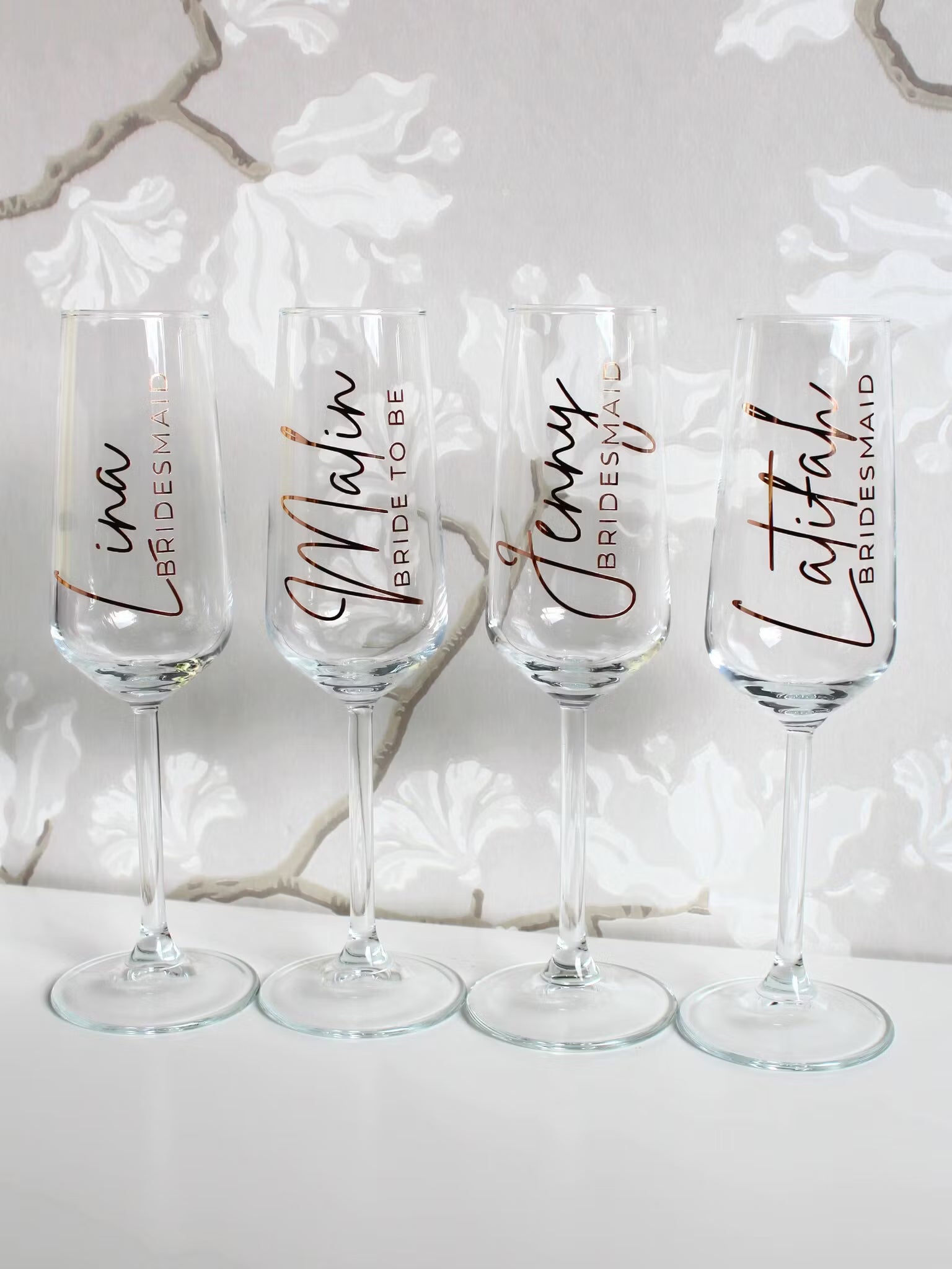 Champagneglas med Eget Tryck – Elegant Personligt Glas för Bröllop & Fester