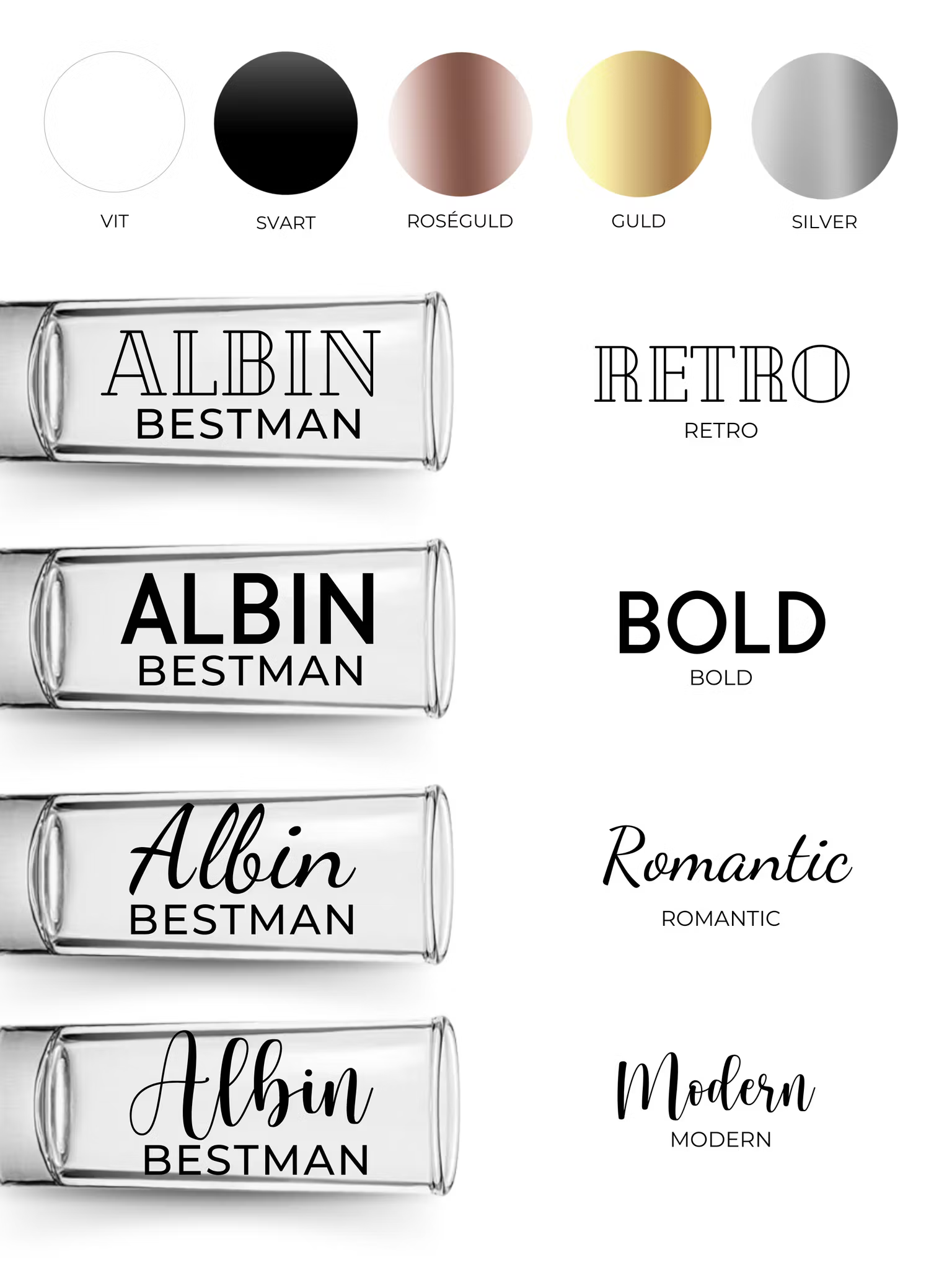 Shotglas med Personligt Tryck - Typsnitt