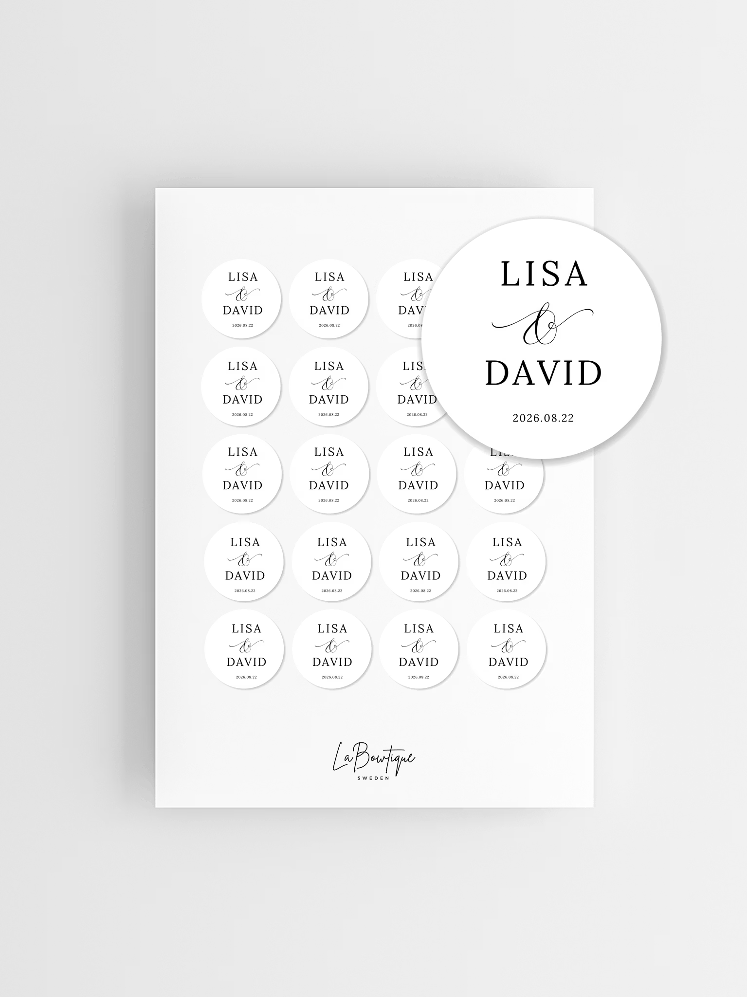 Personliga Självhäftande Etiketter för Bröllop