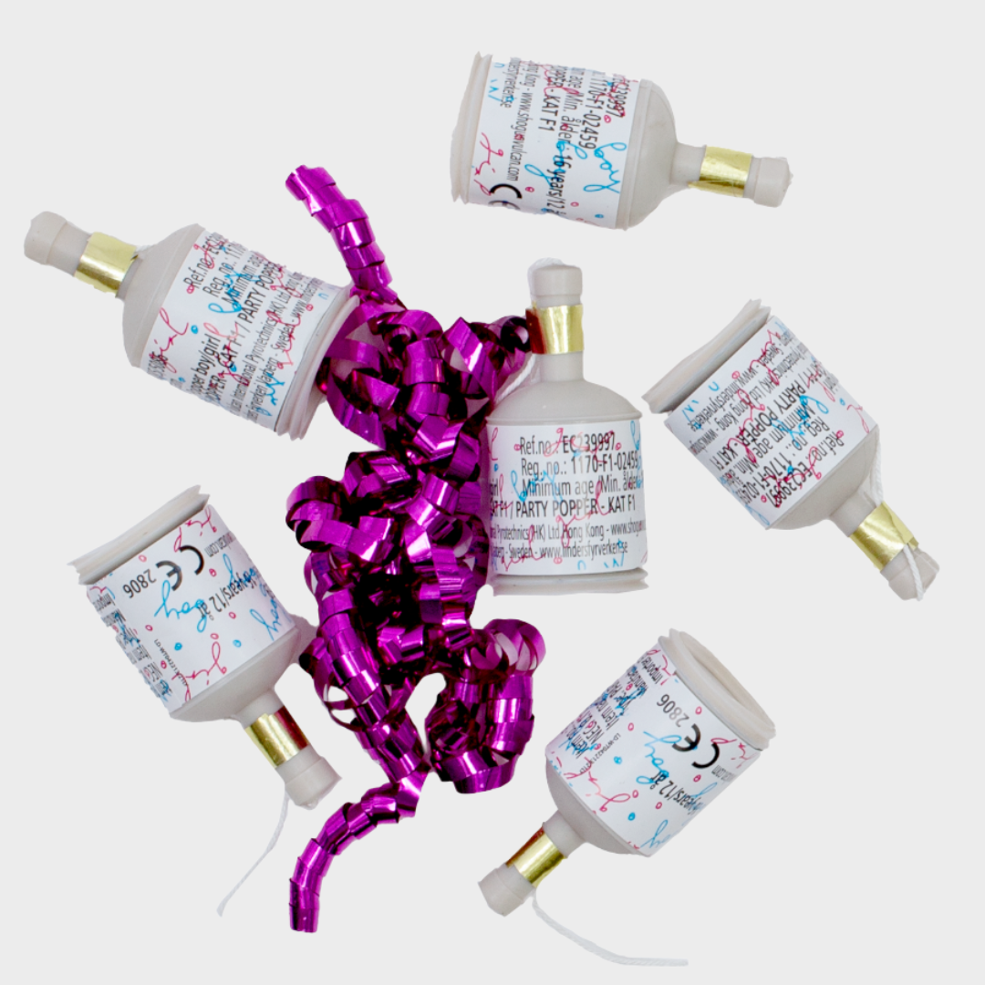 Party Poppers Gender Reveal Girl 6st/fp