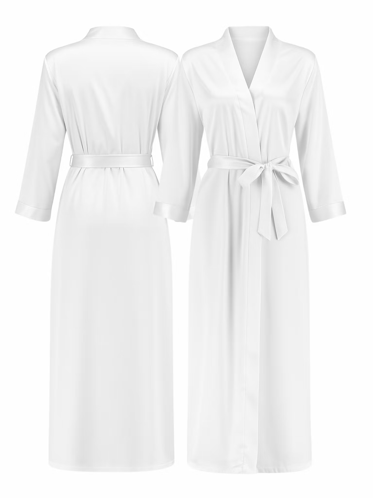 Lång Personlig morgonrock i exklusiv satin med tryck